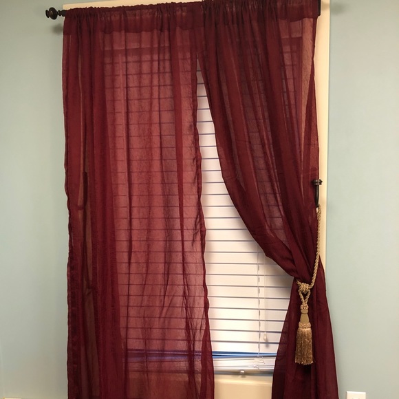 Kensington Home Accents Two Panels Burgundy Partially Sheer